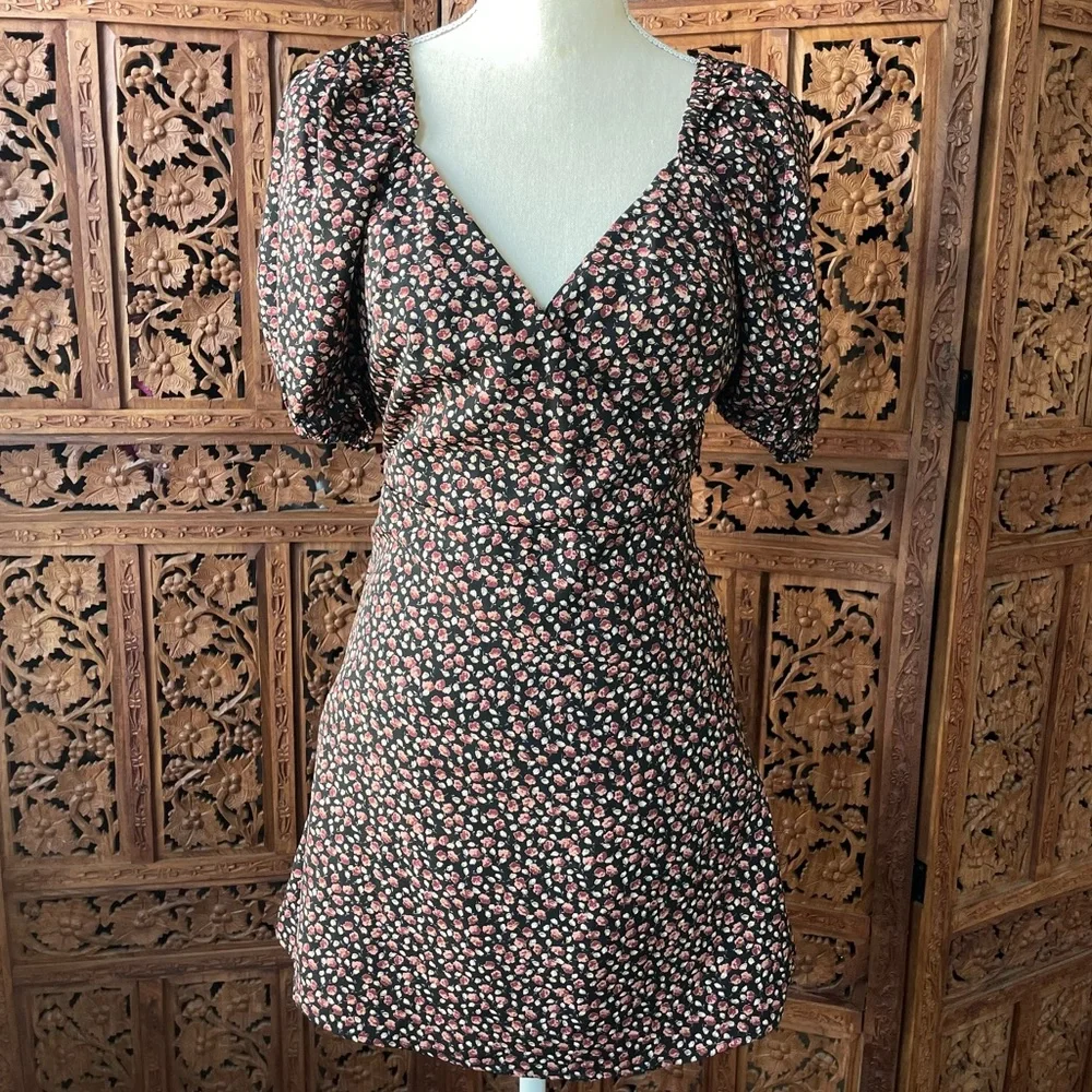 RESET Floral Ditsy Puff-Sleeve Mini Dress - Picture 8 of 10